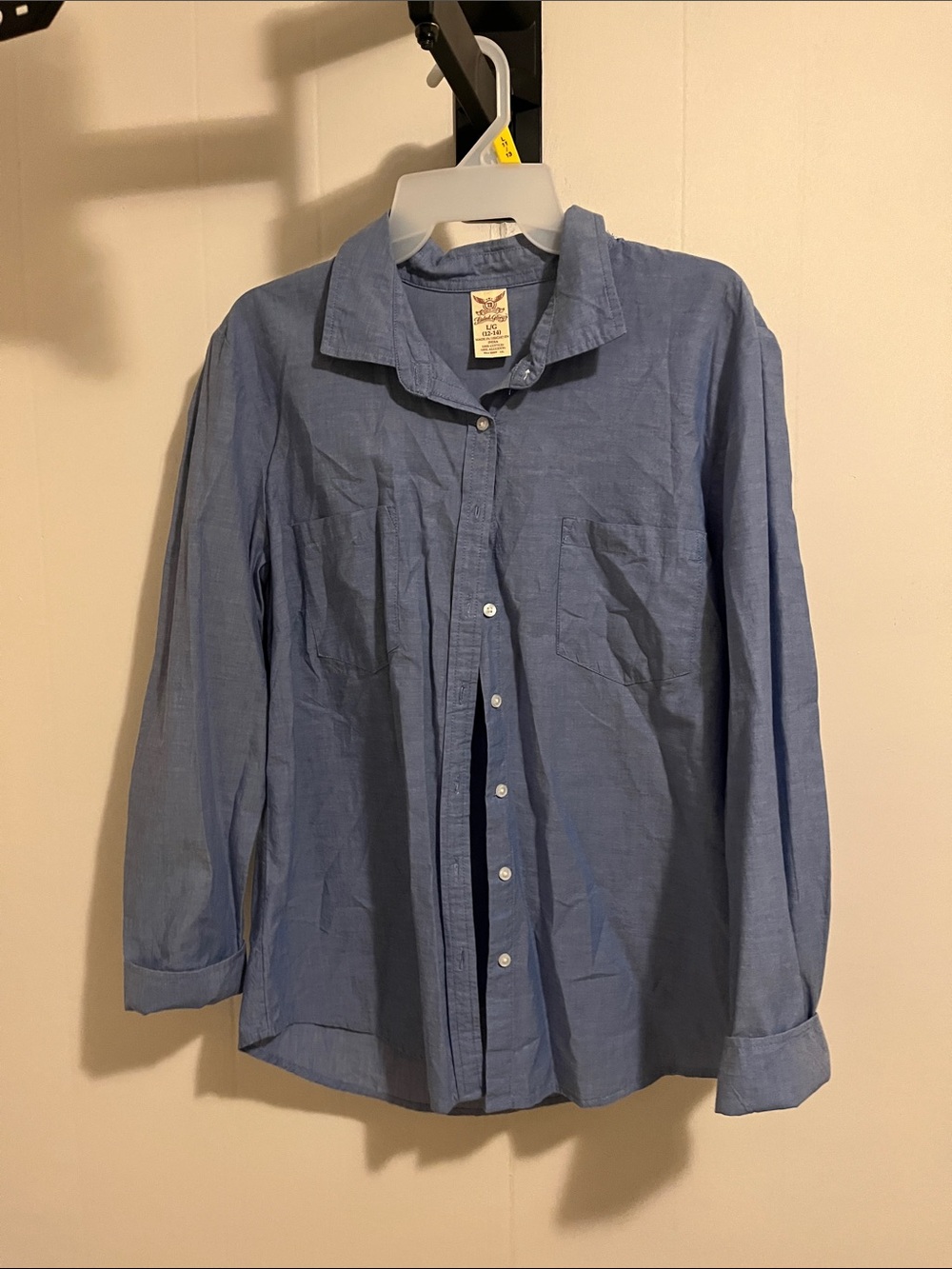 Faded Glory Blue Long-Sleeve Button-Down Shirt